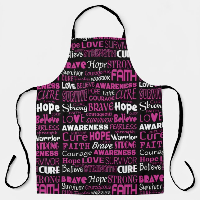 Awareness Words...Breast Cancer Apron (Front)