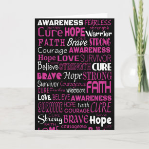 Awareness Words...Breast Cancer Card