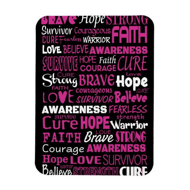 Awareness Words...Breast Cancer Magnet (Vertical)
