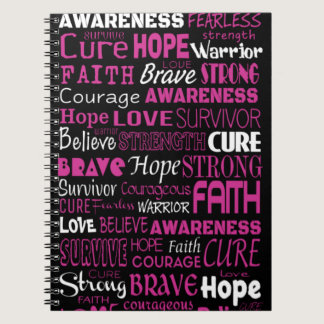 Awareness Words...Breast Cancer Notebook