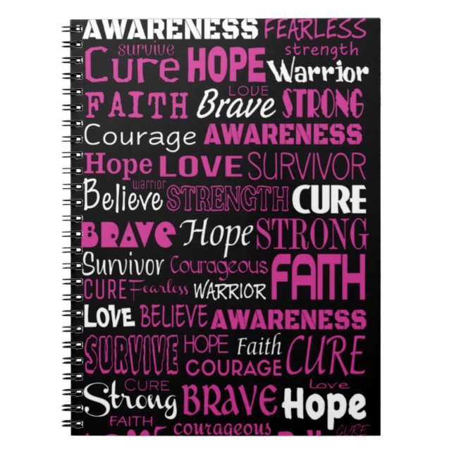 Awareness Words...Breast Cancer Notebook (Front)