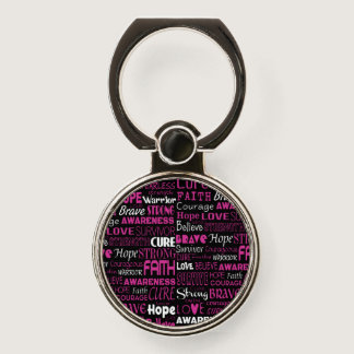 Awareness Words...Breast Cancer Phone Ring Stand