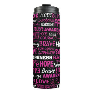 Awareness Words...Breast Cancer Thermal Tumbler