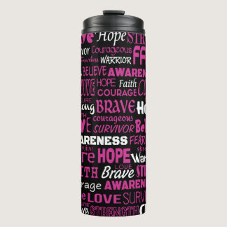 Awareness Words...Breast Cancer Thermal Tumbler