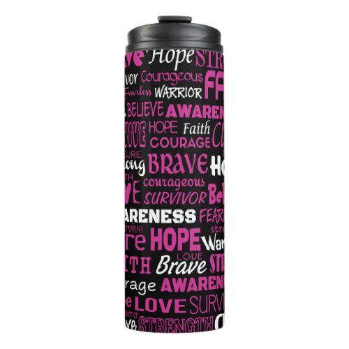 Awareness WordsBreast Cancer Thermal Tumbler