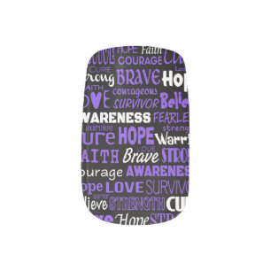 Awareness Words...Purple Minx Nail Art