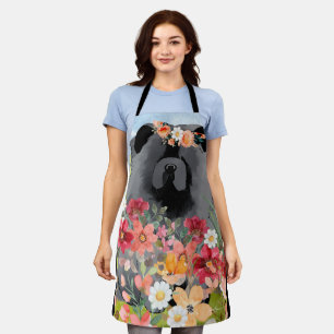 AWASH IN LIGHT Black - Blue Chow Dog Apron