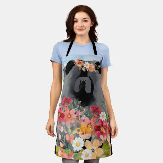 AWASH IN LIGHT Black - Blue  Chow Dog   Apron