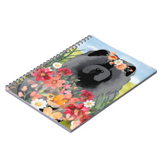 AWASH IN LIGHT Black - Blue  Chow Dog   Notebook