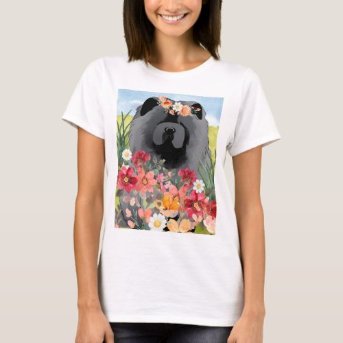 AWASH IN LIGHT Black _ Blue  Chow Dog  shirts