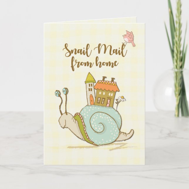 Away at College Snail Mail Cute Hello Card (Front)