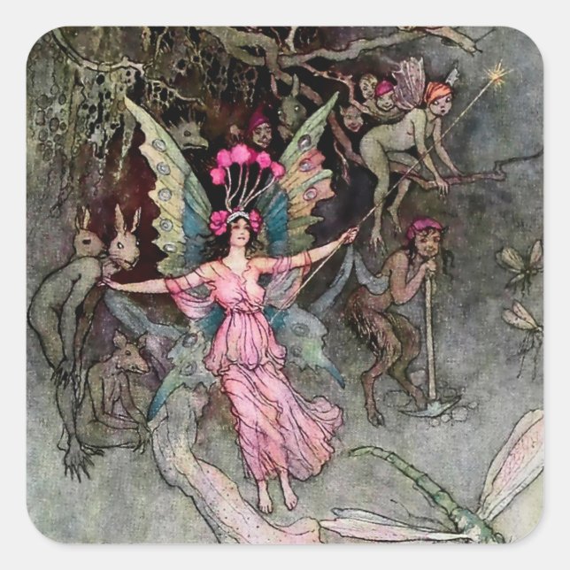 “Away Down Under” by Warwick Goble Square Sticker (Front)