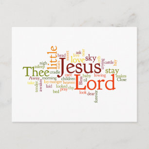 Away in a Manger Carol Holiday Postcard