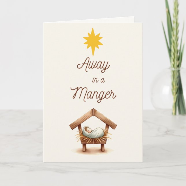 Away in a Manger Christmas Card (Front)