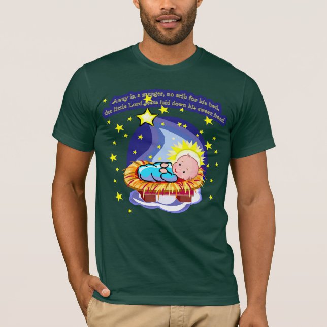 Away in a Manger Christmas Carol T-shirts, Gifts T-Shirt (Front)