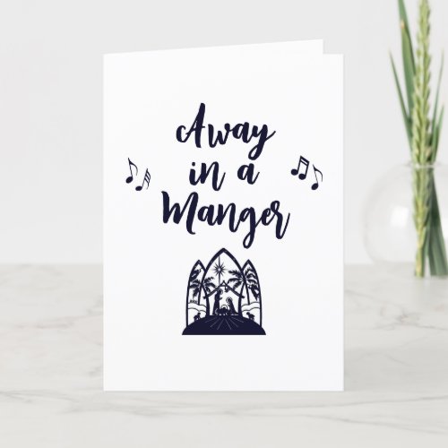 Away in a Manger Christmas Minimalist Typography Holiday Card
