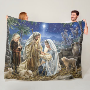 AWAY in a MANGER Fleece Blanket