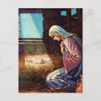 Away in a Manger Holiday Postcard
