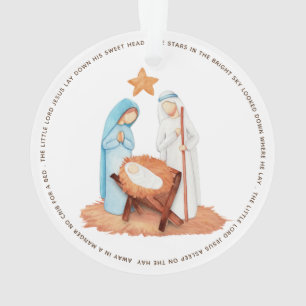 Away In A Manger Lyrics Simplistic Nativity Ornament