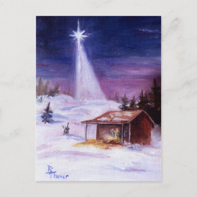 Away In a Manger Postcard (Front)