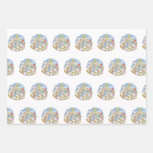 Away in a Manger Wrapping Paper Sheets