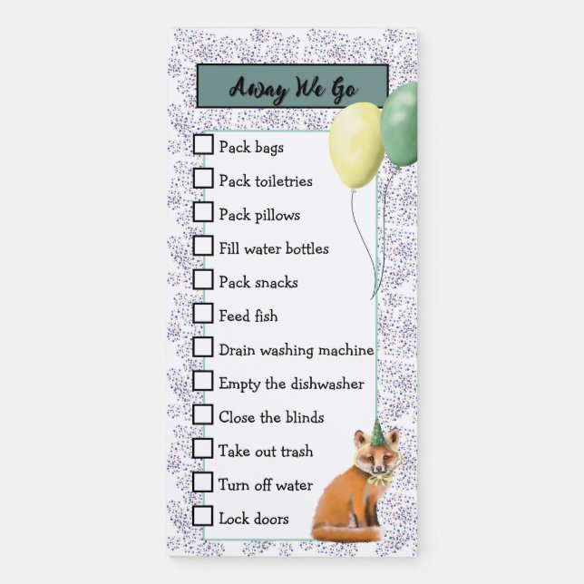 Away We Go To do list Magnetic Notepad (Front)