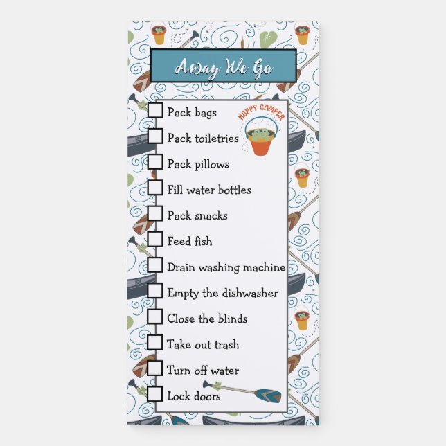Away We Go To do list Magnetic Notepad (Front)