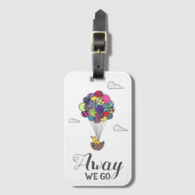 Away We Go Traveling Gift Luggage Tag (Front Vertical)