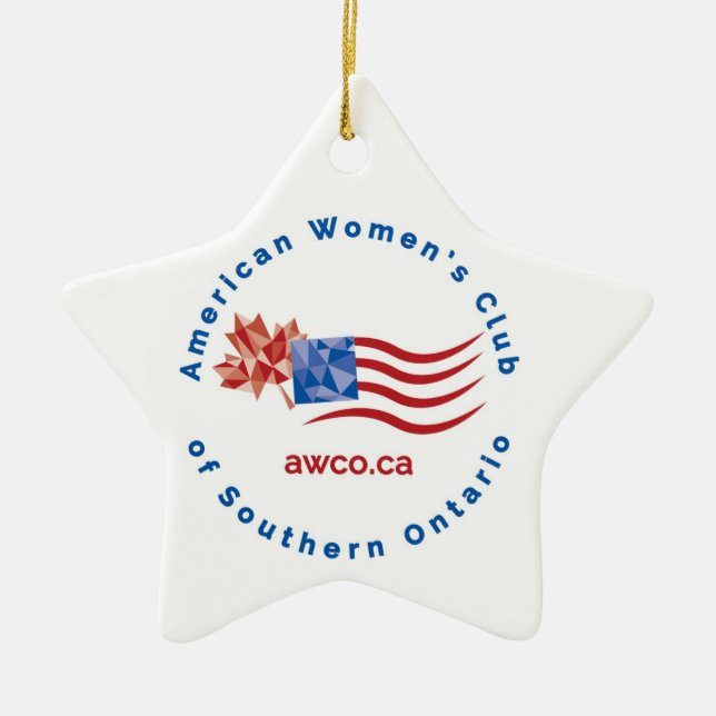 AWCO Christmas Star Ceramic Ornament (Front)