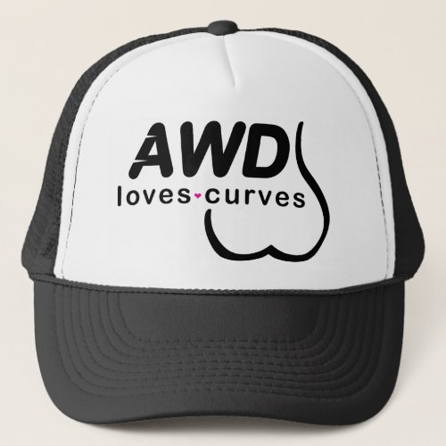 AWD Loves Curves Black Trucker Hat