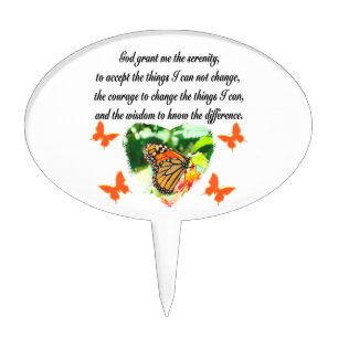 AWE INSPIRING BUTTERFLY SERENITY PRAYER PHOTO CAKE TOPPER