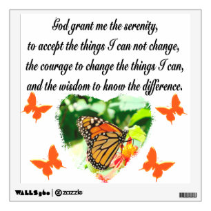 AWE INSPIRING BUTTERFLY SERENITY PRAYER PHOTO WALL STICKER