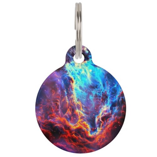 Awe_Inspiring Color Composite Star Nebula Pet ID Tag