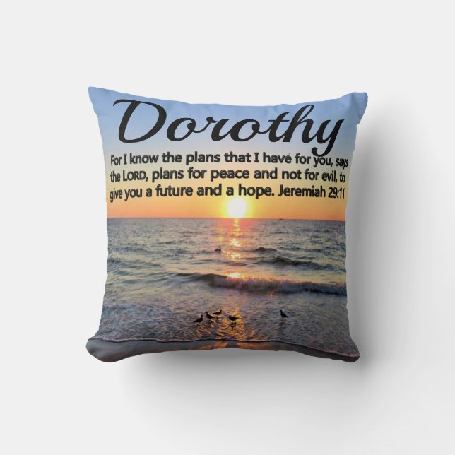 AWE-INSPIRING JEREMIAH 29:11 PERSONALIZED SUNRISE THROW PILLOW (Front)