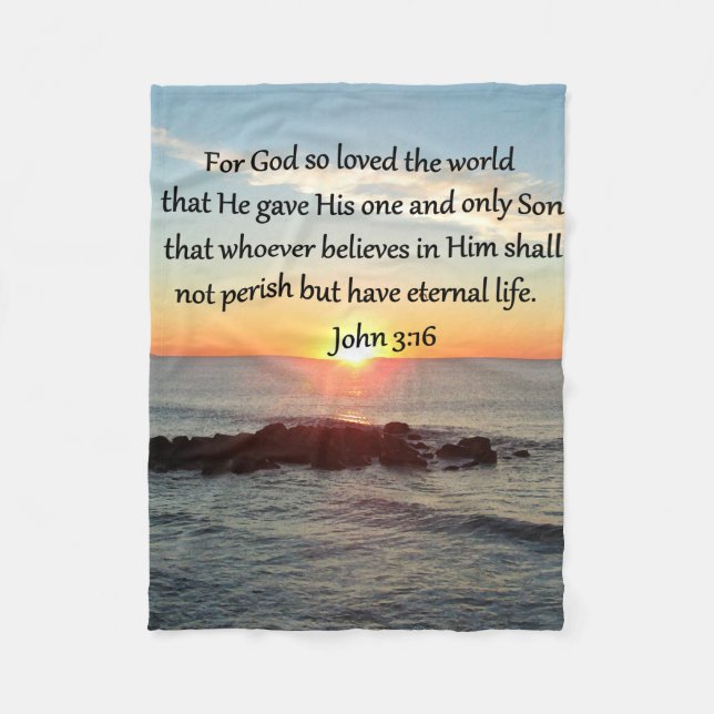 AWE-INSPIRING JOHN 3:16 SUNRISE FLEECE BLANKET (Front)