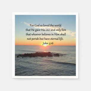AWE-INSPIRING JOHN 3:16 SUNRISE PAPER NAPKINS