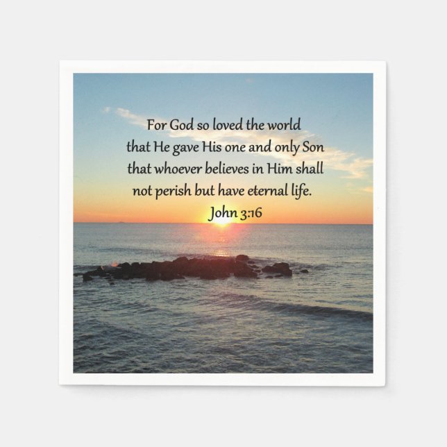 AWE-INSPIRING JOHN 3:16 SUNRISE PAPER NAPKINS (Front)