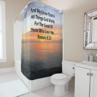  Pink Marble Shower Curtain Bible Verse Scripture Quote