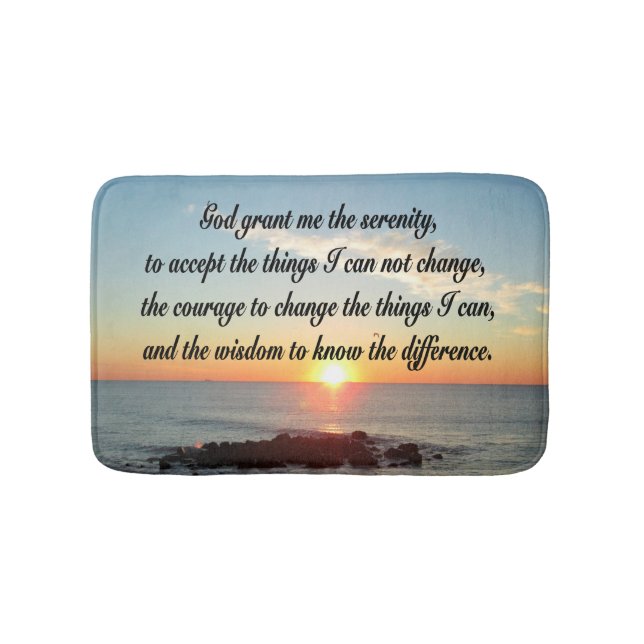 AWE INSPIRING SERENITY PRAYER DESIGN BATH MAT (Front)