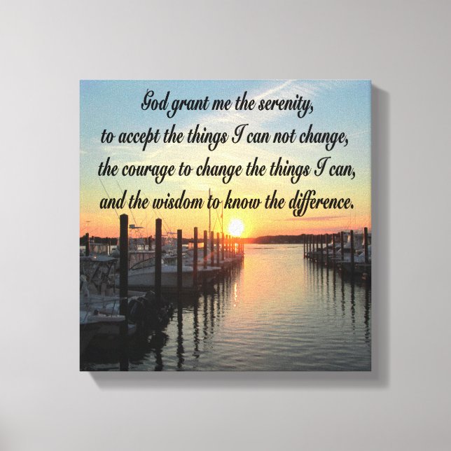 AWE-INSPIRING SERENITY PRAYER SUNSET PHOTO DESIGN CANVAS PRINT (Front)