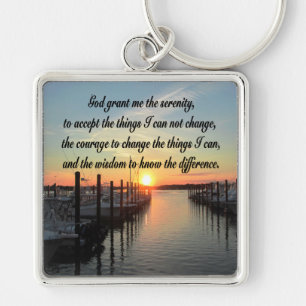 AWE-INSPIRING SERENITY PRAYER SUNSET PHOTO DESIGN KEYCHAIN