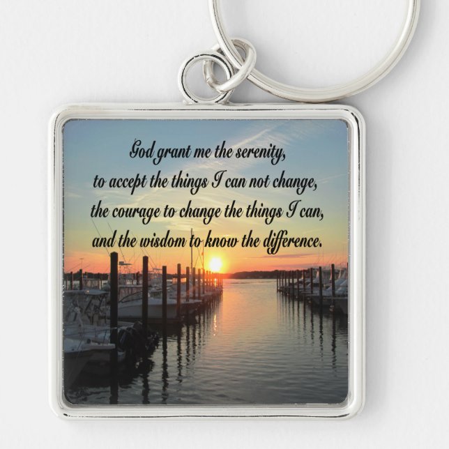 AWE-INSPIRING SERENITY PRAYER SUNSET PHOTO DESIGN KEYCHAIN (Front)