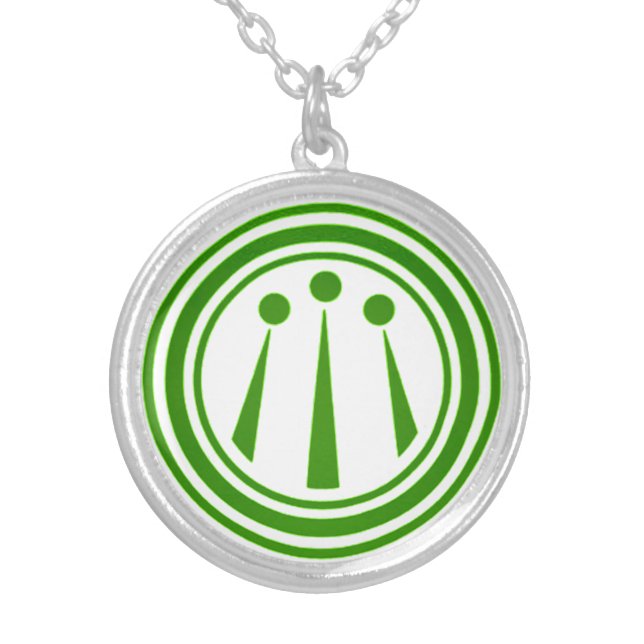 Awen Earth Sigil Silver Plated Necklace (Front)