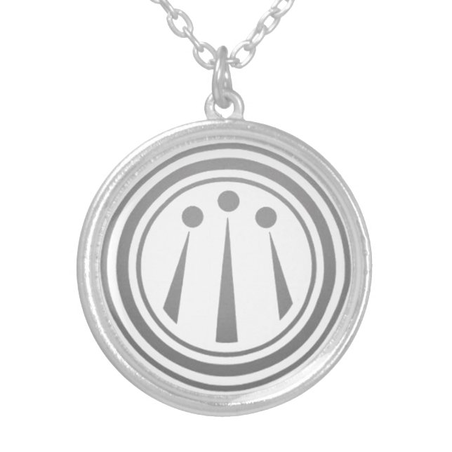 Awen Spirit Sigil Talisman Silver Plated Necklace (Front)