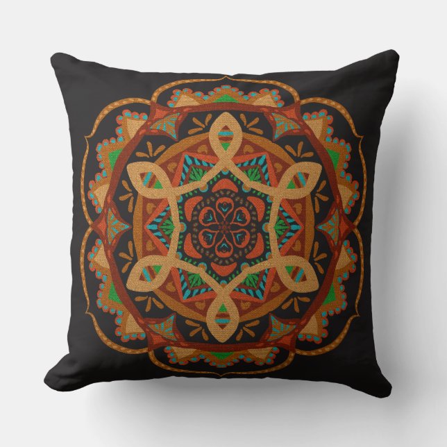 Aweni Mandala Throw Pillow (Front)
