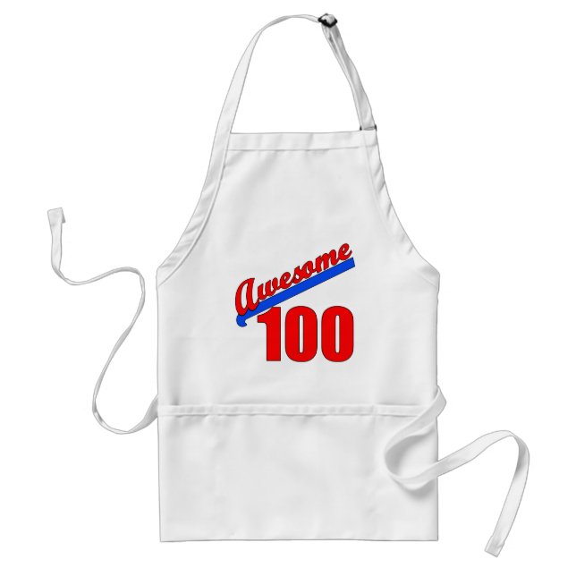 Awesome 100 Awesome at 100 Years Old Adult Apron (Front)
