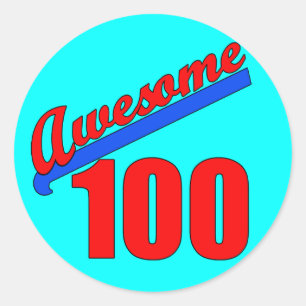 Awesome 100 Awesome at 100 Years Old Classic Round Sticker