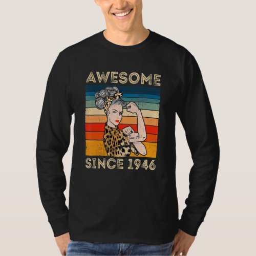 Awesome 1946 Leopard 76 Vintage 76 Year Old Classi T_Shirt