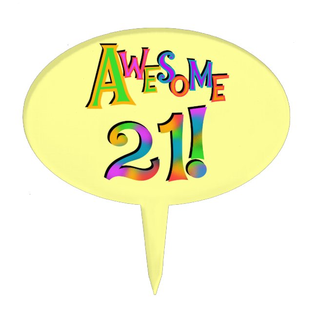 Awesome 21 Birthday Cake Topper (Front)