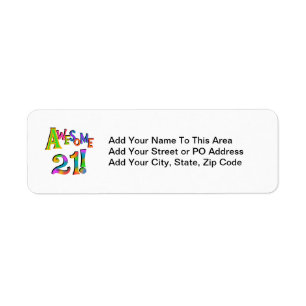 Awesome 21 Birthday T-shirts and Gifts Label